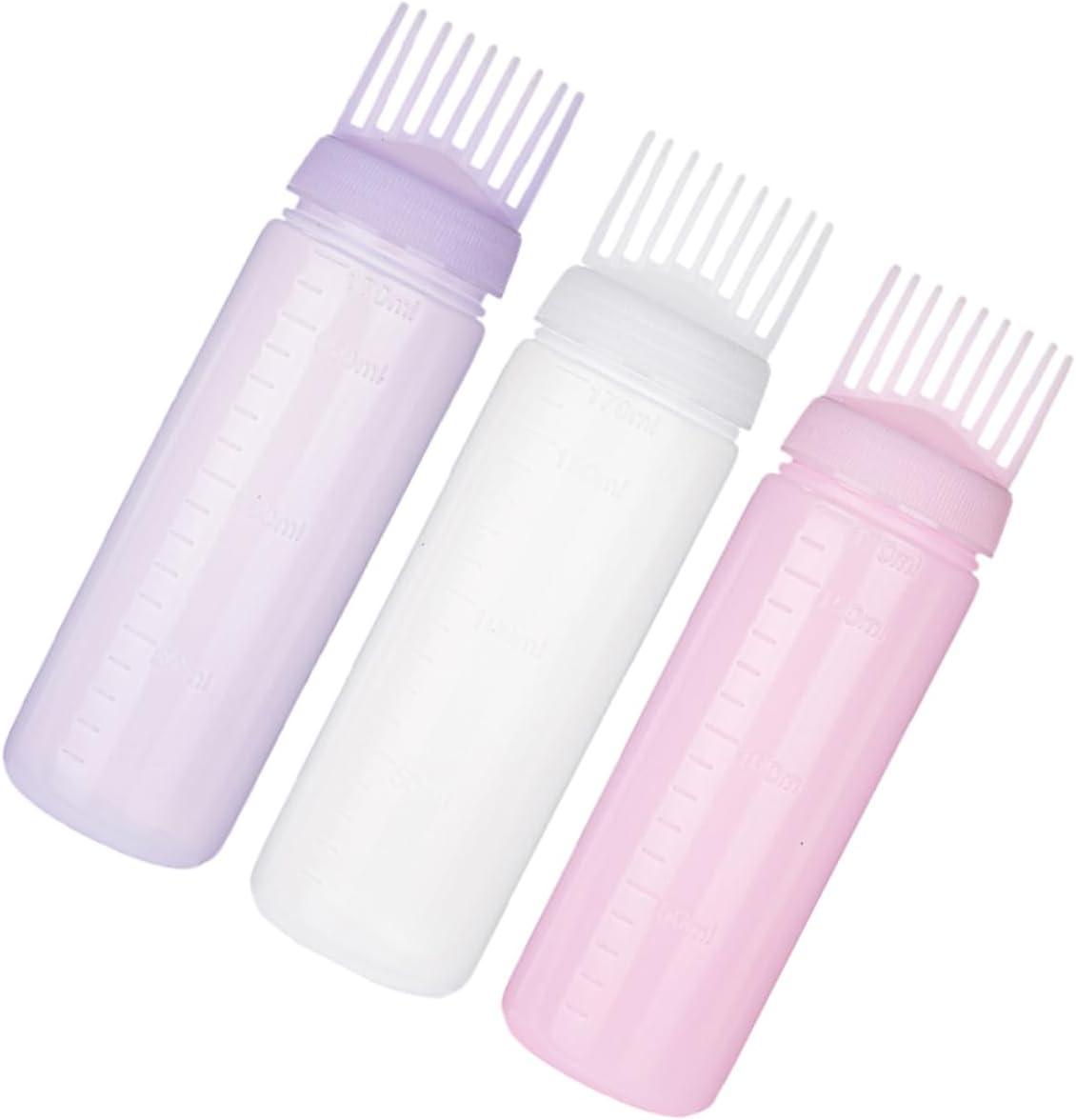 3 Pack 170ml Hair Color Applicator Bottle with Scale, Reusable