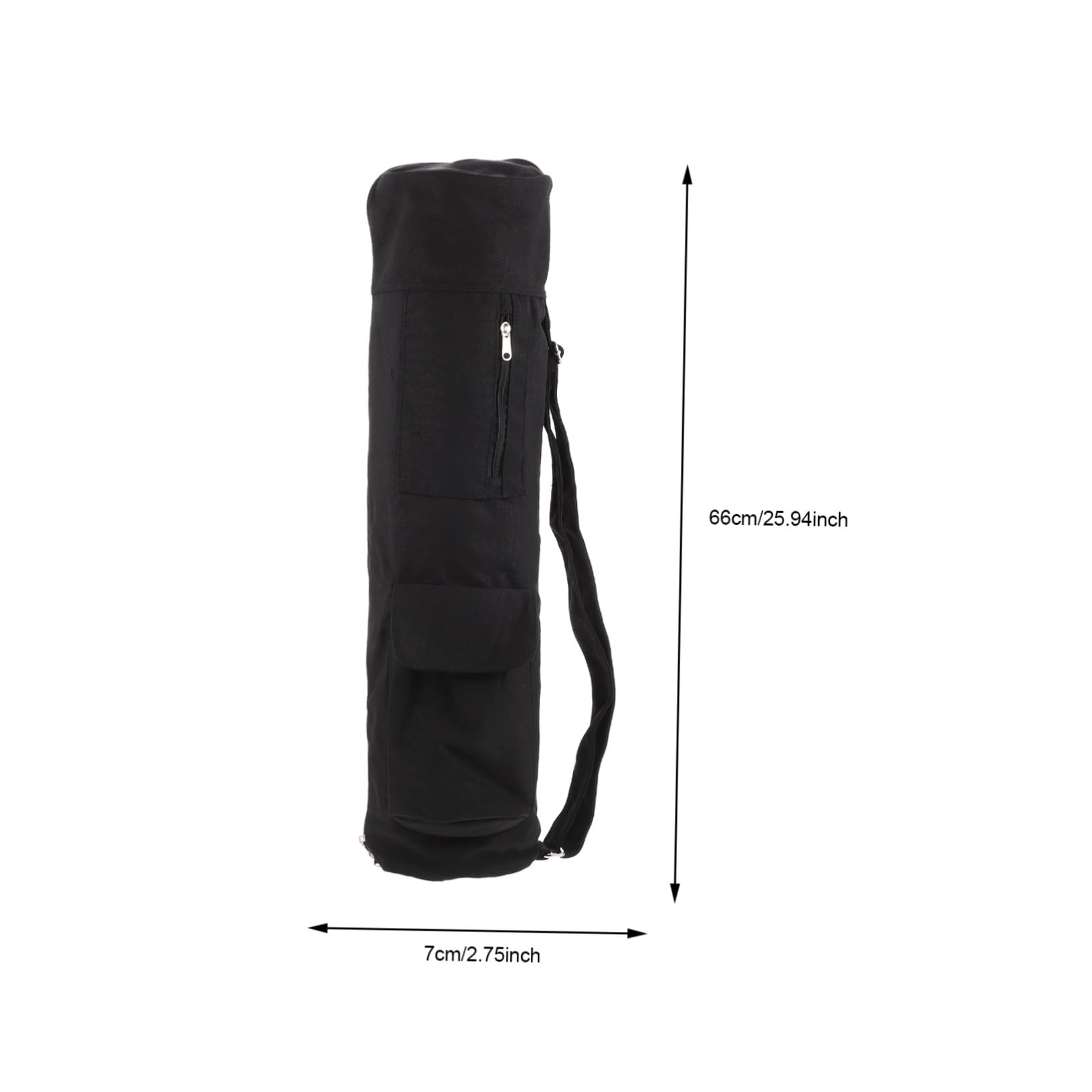 Yogamattenträger Tasche aus Baumwolle und Leinen Leicht zu Tragen Schwarz für Matte und Zubehör Praktische Aufbewahrung für Yoga