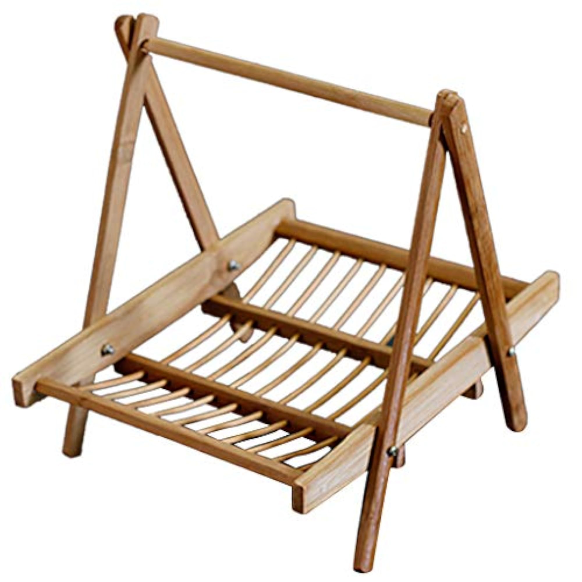 Bamboo Folding Basket Handmade Craft Food Drying Rack