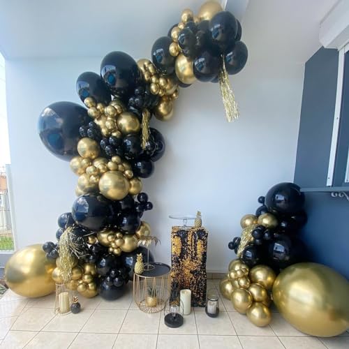 Black Balloons Arch Kit -129pcs Different Sizes 18, 12, 10, 5inches Black Balloons Garland Kit for Graduation Halloween Anniversary Birthday Baby Shower Gender Reveal Wedding Party Decorations - Image 5