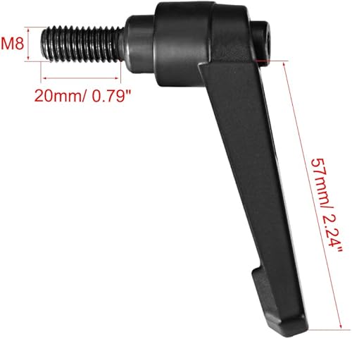 Miniatura 9 de uxcell M8 x 0.984 in Mango de palanca de sujeción ajustable Rosca Botón de trinquete macho roscado Perillas de tornillo de liberación rápida Pernos