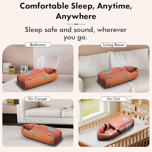 Image of StarAndDaisy 3 in 1 Baby Sleeping Bag for New Born /Baby Bedding Set for New Born /Soft and Comfortable Baby Bed for 0-12 Months /Washable & Foldable Cotton Design (Shark Print)