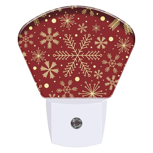 Image of Night Light Christmas Snowflakes Plug-in LED Dusk-to-Dawn Sensor Soft Night Lamp,Suitable for Home Bedroom Bathroom Hallway Stairs