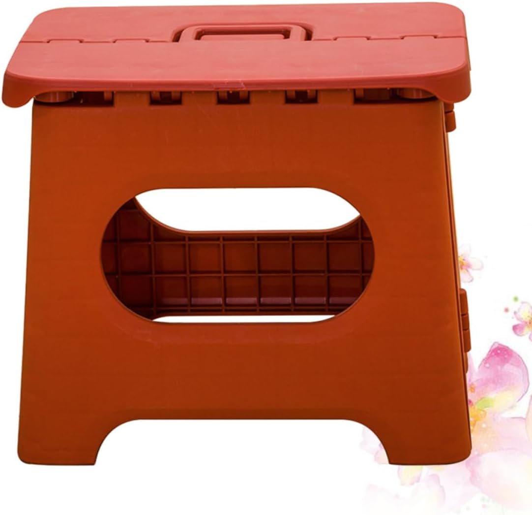 OSALADI Portable Folding Stool Red with Strong Load-Bearing Ability, Small Foldable Pp Stool for Bathroom and Office Use, Lightweight and Sturdy Seating Solution