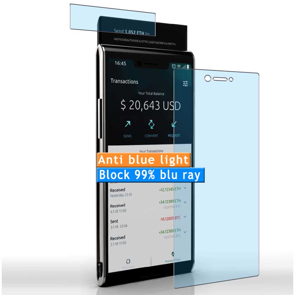 4-Pack Anti Blue Light Screen Protector, compatible with SIRIN LABS AG FINNEY U1 SR00300-W TPU Film Protectors Sticker [ Not Tempered Glass ]