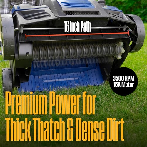 Image of Westinghouse 16 inch 15-Amp 2-in-1 Electric Dethatcher and Scarifier with Collection Bag