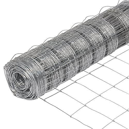 VOSS.farming Premium Wildzaun Komplettset 80cm 50m Knotengeflecht Verzinkt (50m Zaun 80/8/15 + 15 Z-Profilpfosten 150cm)