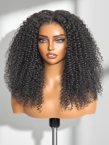 Image of LUVME HAIR Kinky Curly All-Day Comfort Wig 5X5 Lace Front Wigs Human Hair Curly Hair glueless wigs human hair pre plucked pre cut long black wig lace closure wigs frontal wigs human hair