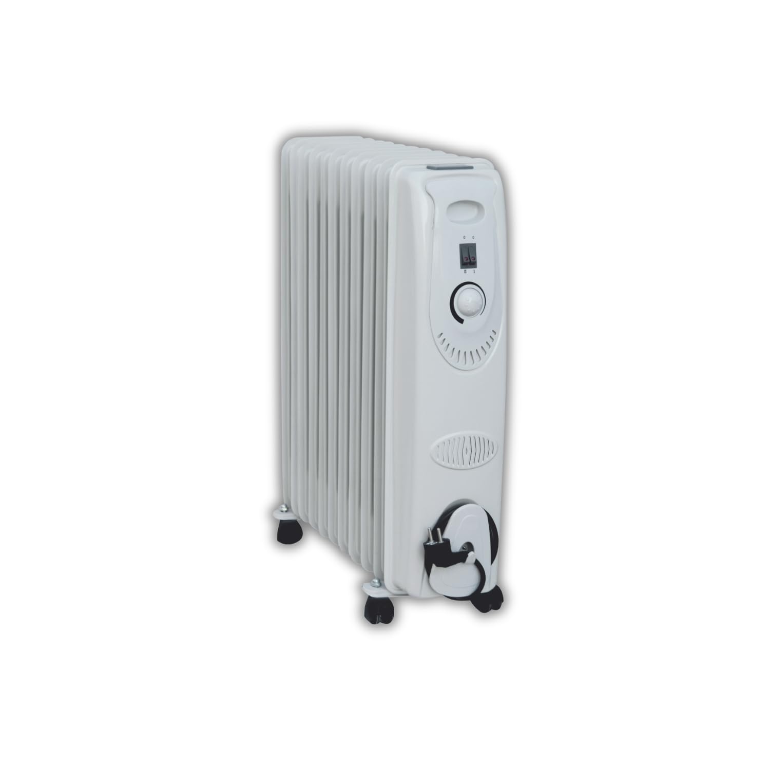 Radiatore ad Olio Elettrico Basso Consumo Efficiente Bianco 9 Elementi 3 Livelli Riscaldamento Termosifone Termostato Regolabile Trasportabile 2000W Protezione Surriscaldamento Silenzioso