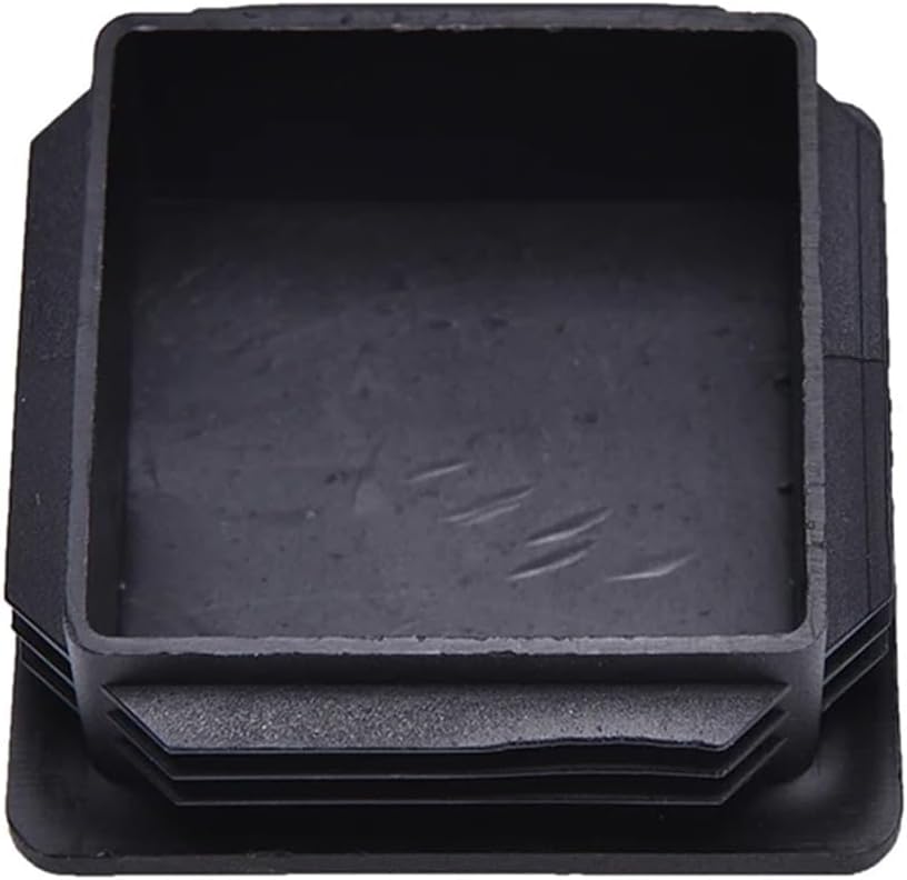 Plastic Tubing Plugs 50pcs Chair Leg Plastic Square Tube Insert Black 15mm 20mm 25mm 30mm 40mm 50mm for Protect Fuel/Hydraulic/Pneumatic Tube Ends(25MM)