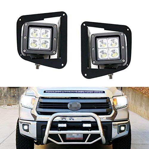 iJDMTOY LED Pod Light Fog Lamp Kit Compatible With 2014-up Toyota Tundra, Includes