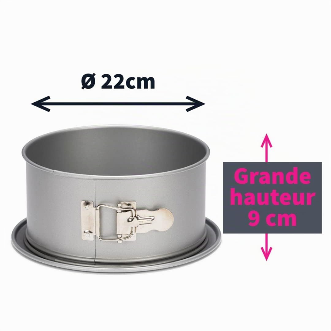 Patisse 03523 Moule à Manqué Bord Haut à Charnière Acier Revêtu Silver Top 22 x 8,5 cm Argenté