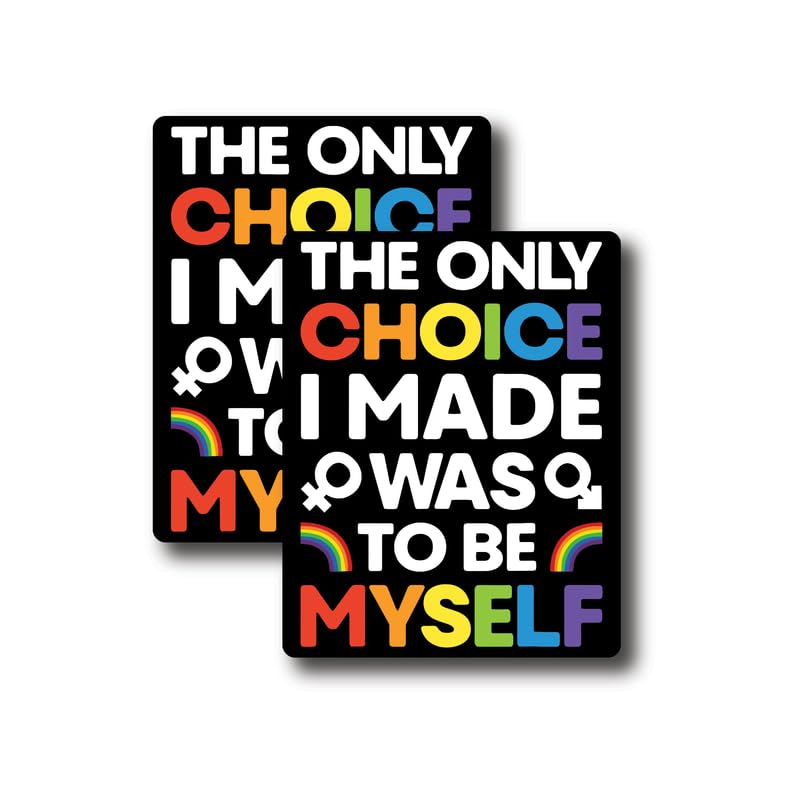 Autocollant vinyle Be Myself lot de 2 stickers pare-chocs 12,7 cm