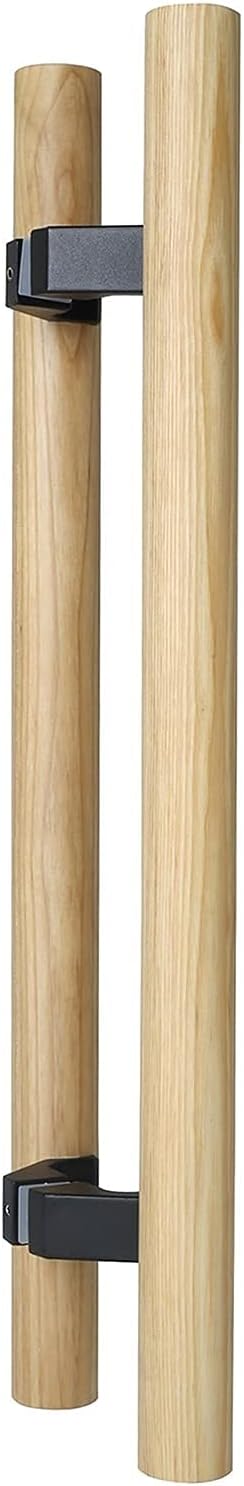 Heavy-Duty Commercial Solid Wood Push Pull Door Handle/Barn Door Pull Handle/Sliding Door Handle/Glass Door Pulls, Double-Sided Back to Back Push Pull Door Handle