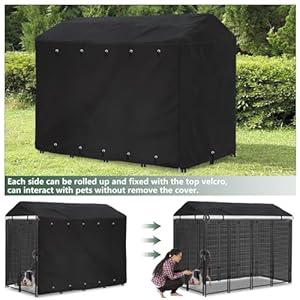   Outdoor-Dog-Kennel-Cover-Full-Coverage-Windproof-Anti-UV-807Dx41Wx59HWaterproof-Dog-Kennel-Cover-for-Multiple-Brands-of-Dog-KennelsCover-OnlyBlackPatent-Pending