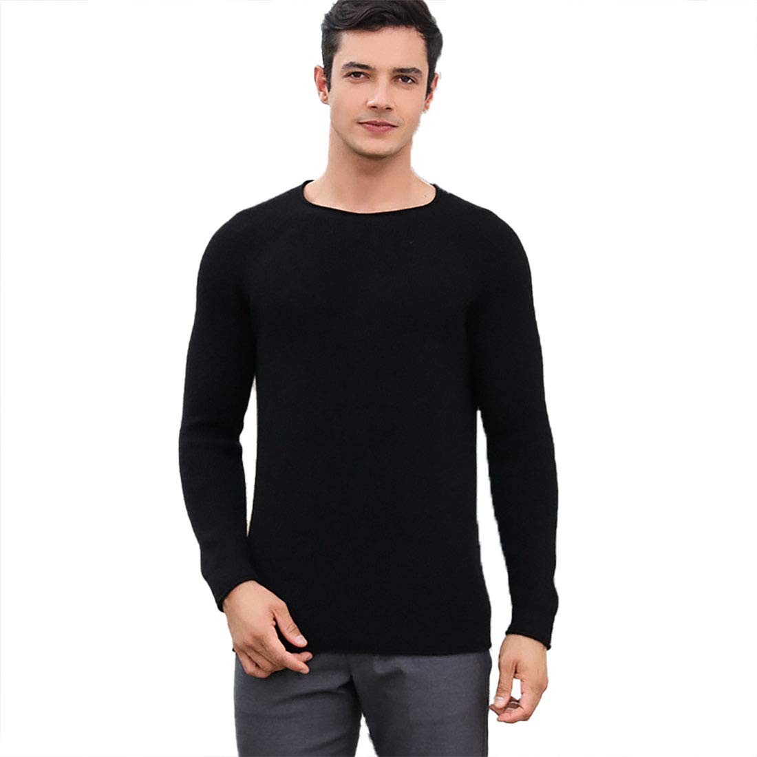 Grneric Un suéter de Lana, un suéter de Hombre, un Jersey de montaña Pura, un Cuello Medio Alto, un suéter de Mediana Edad.