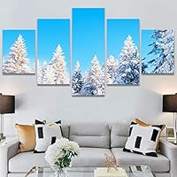 SIGNWIN 5 Panel Canvas Wall Art Modern Art Forest Multicolor Photography Relax/Calm Romantics Scenic for Home Decorations Ready to Hang - 60