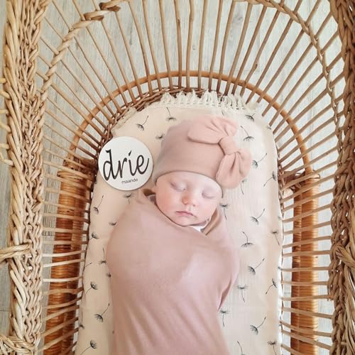 Image of AQOKKA Baby Swaddle Blankets with Bow Hat Mittens Set Infant Receiving Blankets Swaddles for Newborns Unisex Toddler Swaddle Wrap Sets for Baby Girls Boys Nursery Warm Shower Gift