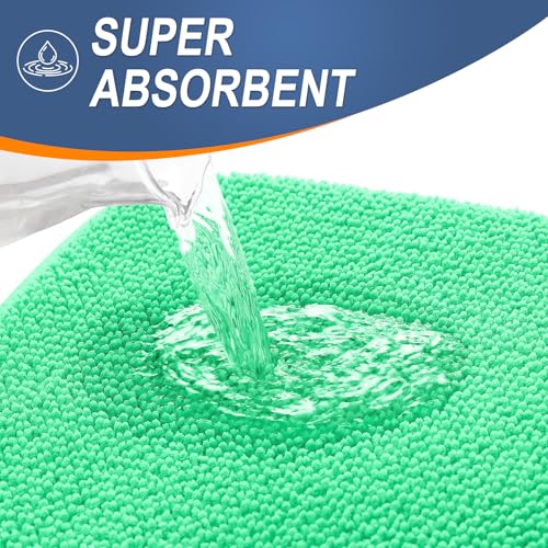 Image of OLANLY Thick Memory Foam Small Bathroom Rugs 24x16, Extra Soft Absorbent Bath Rug, Quick Dry Bath Mats, Non-Slip, Machine Washable Mat for Bathroom, Tub and Shower, Home Decor Accessories, Mint Green