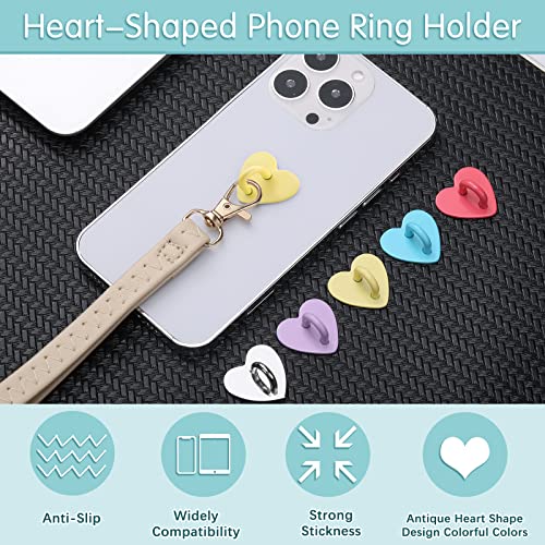 Lauwell LAUWELL-FINGER RING-57897 12 Pcs Cell Phone Finger Ring Adhesive Metal Phone Finger Grip Heart Shaped Cell Phone Ring Holder Phone Accessories Charm Loop Stand Phone Charm Hook thumb #4
