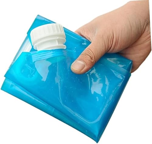 Miniatura 3 de Kisangel Bolsa de almacenamiento de agua plegable 5l de plástico de grado alimenticio diseño compacto para acampar senderismo supervivencia al aire