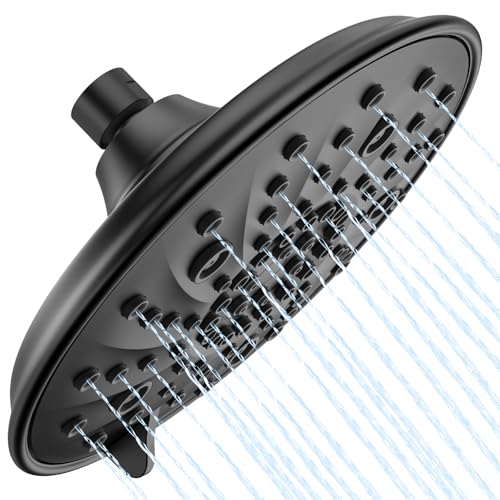Ryamen 8-Inch Large Rain Shower Head, High Pressure Shower Head with 7 Spray Settings, Fixed Shower...