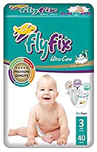 FlyFix TRFFXBD100005 - Pañales para bebés, ultraconfort y protección, midi, (4-9 kg) - 40 pcs, unisex