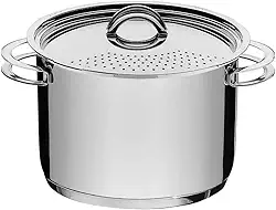 Espagueteira Tramontina Solar em Aço Inox Fundo Triplo com Tampa e Alças 24 cm 7,7 L
