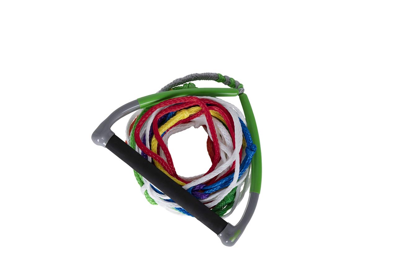 Radar Control Pkg Waterski Rope, 13 in. Elliptical Handle w/8-Sect. Mainline, Green/Grey