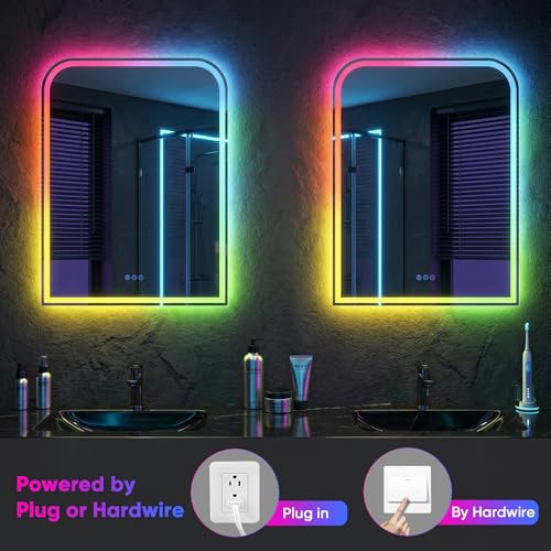 Miroir de salle de bain LED 11 couleurs avec intensité variable Antok - 8