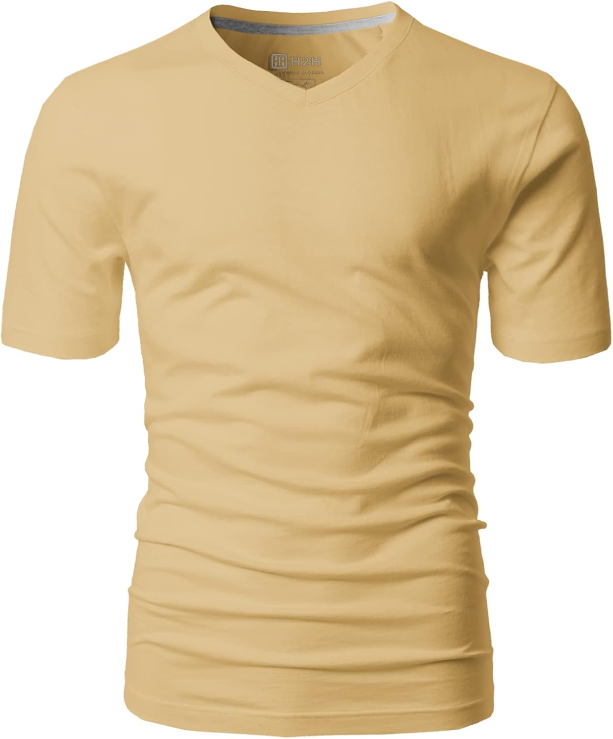 H2H Mens Casual Slim Fit Short Sleeve T-Shirts Soft Lightweight V-Neck/Crew-Neck Size XS to 3XL - Image 3