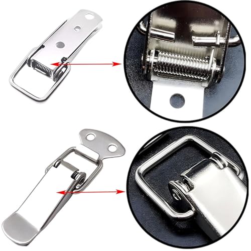 ORTAVA Spannverschluss Edelstahl, Kistenverschluss, Schnappverschluss, Verschluss, 2 Stück, Geeignet für Türen, Fenster, Schränke und Kastendeckel, Schnappverschluss