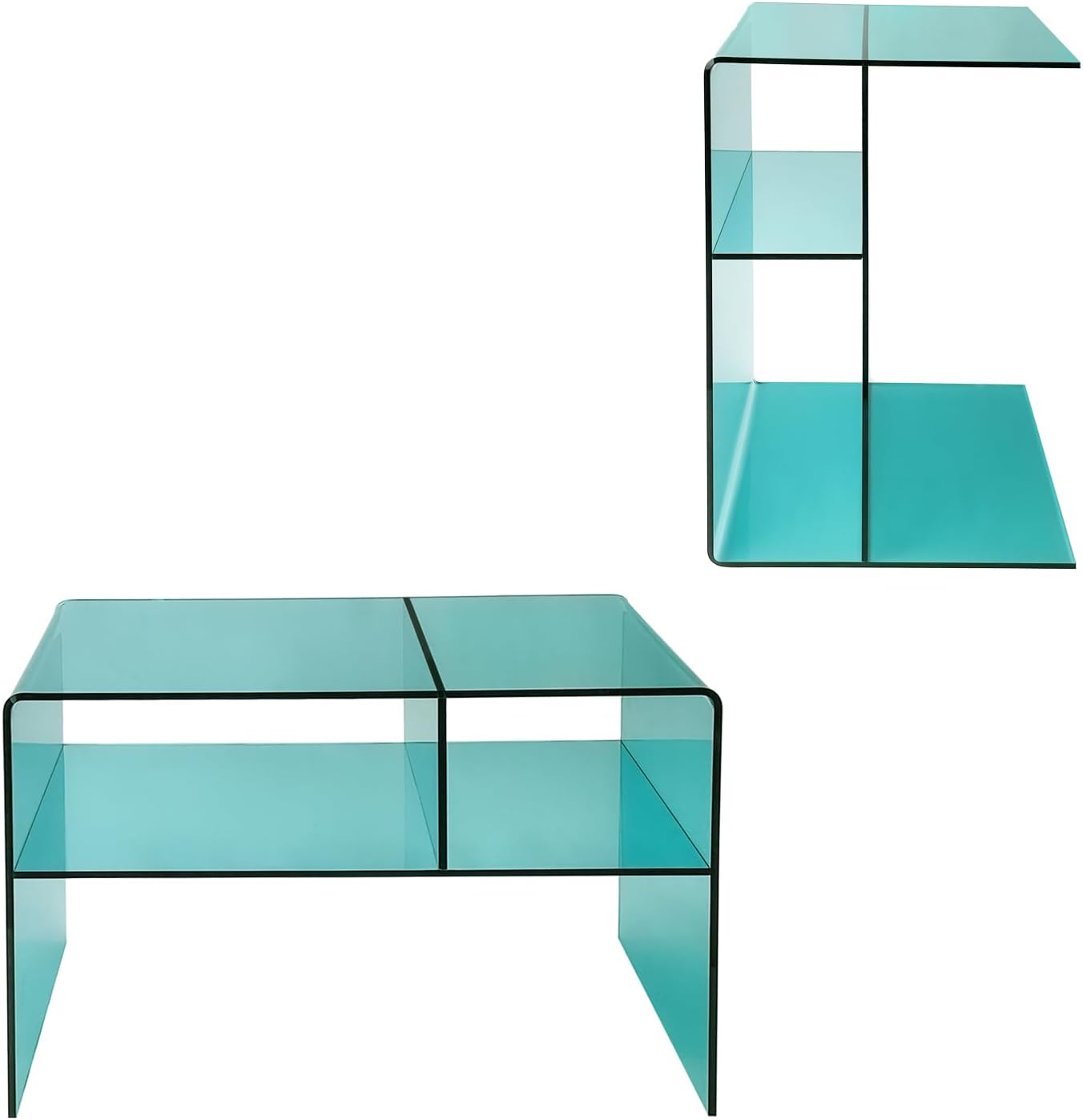 VDGPWA Acrylic Side Table, 2Tier Acrylic Coffee Table