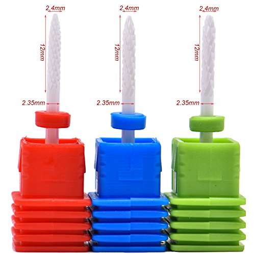 Set de Puntas de Cerámica para Taladro de Uñas 3/32" miniatura 3