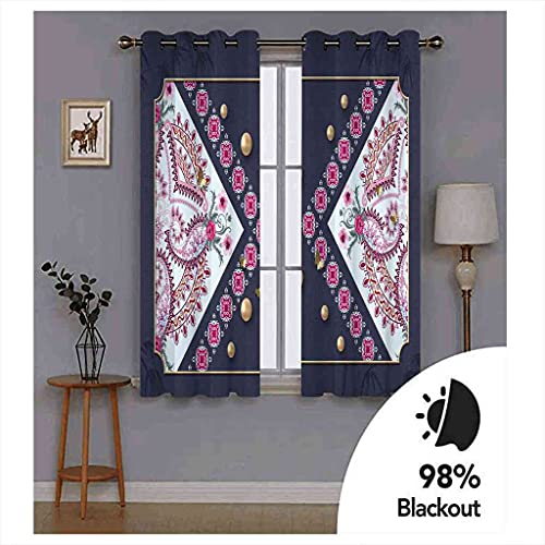 Rideaux occultants 100% polyester isolant phonique motif art 3D oeillets 200x214 - 6