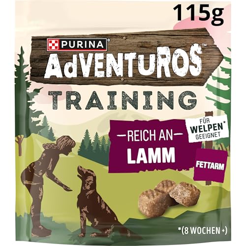 Purina Adventuros Training - Snack da allenamento per cani, in agnello, confezione da 6 (6 X 115 g)