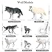 RCOMG 8PCS Wolf Toy Figures, Realistic Wild Animal Wolf Figurines Plastic Jungle Forest Animal Toys Figurines for Kids Boys Girls