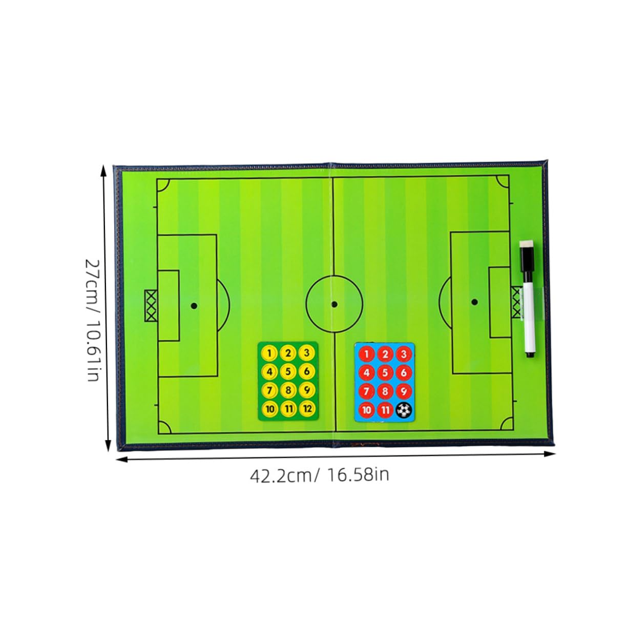 Mikikit Reusable Football Dry Erase Board Creative Soccer Clipboard with Back Markers