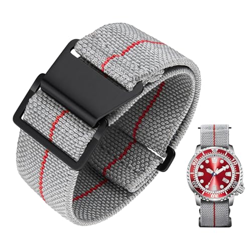 Image of BINLUN Elastic Nylon Watch Band 18mm 20mm 22mm Marine Nationale Fabric Military Parachute Replacement Watch Strap Men Women Silver & Black Buckle - Upgraded Hook-and-Loop Buckle