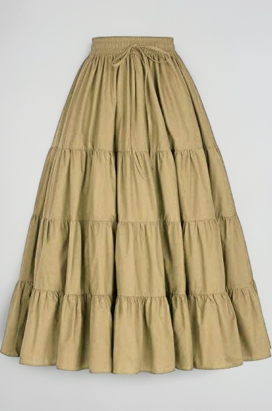 Girl's Crepe Fabric Long Frill Skirt 584