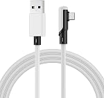 VR Link Cable USB to USB-C Compatible with Meta Quest 3S/3/2 / Pro, Pico 4 Ultra / 4, PC/Steam VR by MMOBIEL – 90 Degree Nylon Braided USB-C Cable – 3m Long – 60W Fast Charging & 5Gbps Data Transfer