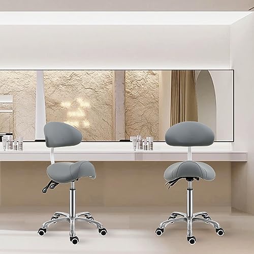 image for Antlu Saddle Stool Chair with Back Support - Ergonomic Esthetician Sea