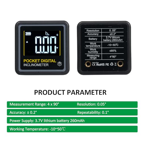 Inclinómetro digital portátil con modo dual y pantalla LCD miniatura 5