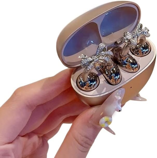 Earphone Decorative Charms Compatible with OPPO Enco Clip2, Electroplated Alloy Ear Clip Ornaments with Shiny Stones, Fashionable Earphone Accessories for Daily Wear & Gifting image 4