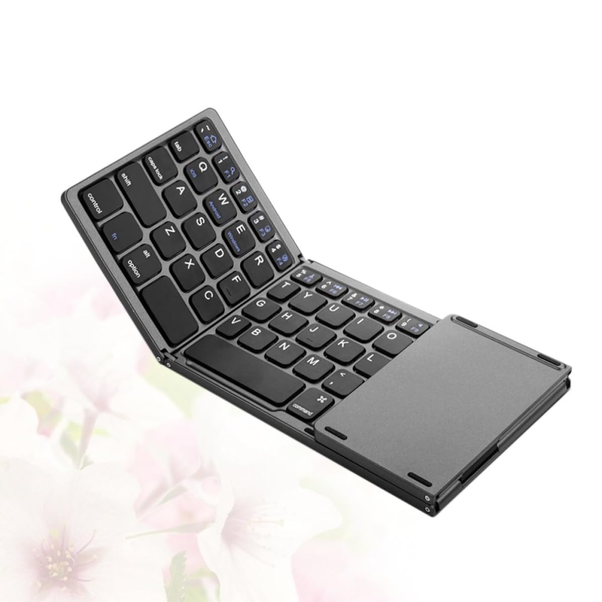 Teclado Inalámbrico Plegable y Absorción Magnética para Tablet y Notebook Diseño de 3 Pliegues, Material Abs, Uso Portátil