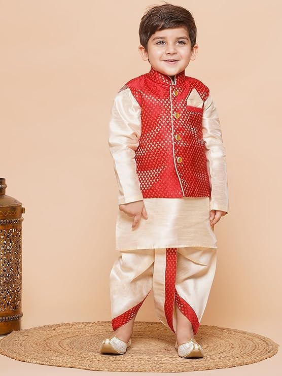 Image of AJ DEZINES Boys Dhoti Kurta Set