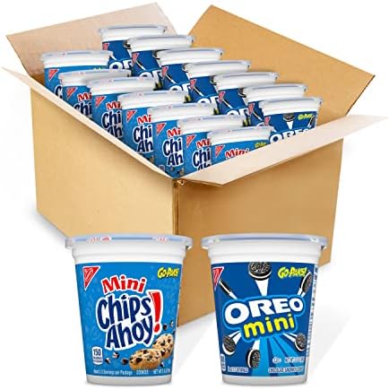 OREO Mini Cookies & CHIPS AHOY! Mini Cookies Go-Cup Cookies Variety Pack, 14 Go-Paks