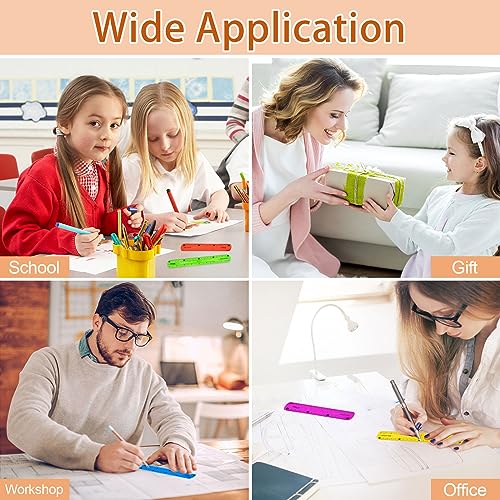 Flexibles Lineal Set - 30cm, 20cm, 15cm Grundschule, 6 Stücke Bunt Weich, Transparent Bruchsicher Biegbares für Schule Büro Zuhause Kinder Mädchen