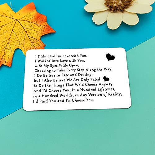 Anniversary Wallet Insert Card for Men, Women & Couples - 'I Choose You' Gifts for Husband, Wife, Groom, Bride, Boyfriend - Valentines Day, Birthday, Wedding, Deployment, Engagement2