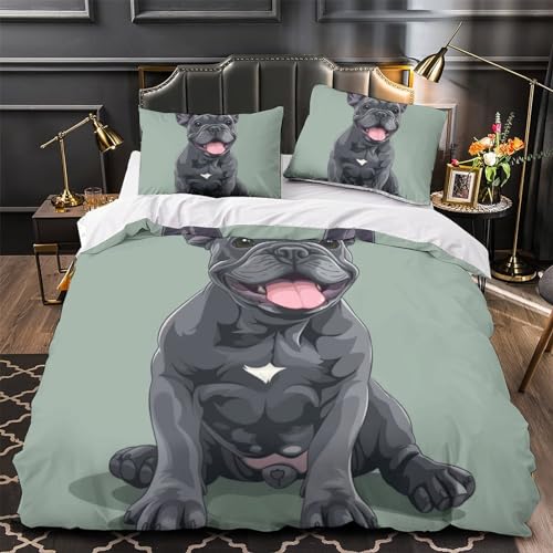 Parure de lit Bouledogue Français 220x240 en microfibres